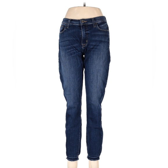 Hudson Jeans Dark Blue Women's boyfriend skinny jeans frayed hem raw edge - Picture 1 of 6